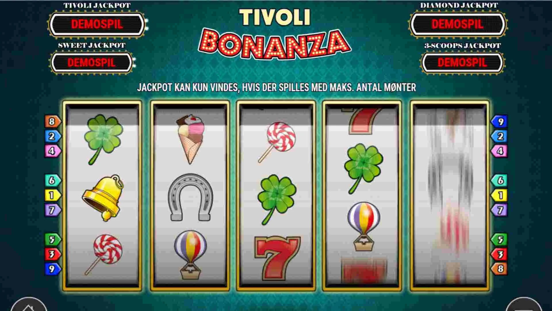 Casino Online DK Tivoli Casino Tivoli Bonanza spilleautomat online casinospil fra playn go