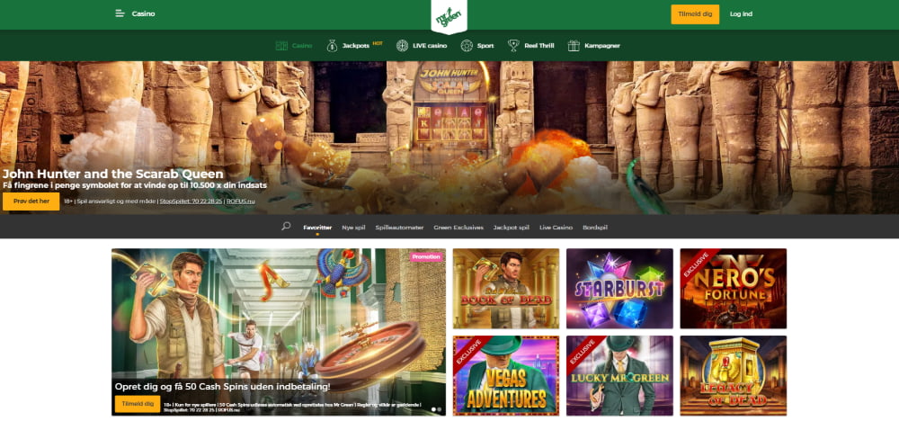 Mr Green Casino 100 Op Til 1 000 Kr 50 Cash Free Spins