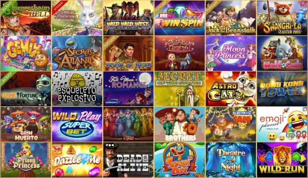 Royal Casino Spiludvalg Screenshot af udvalg af spilleautomater