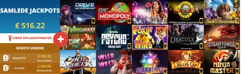 vegaswinner forside med alle spil