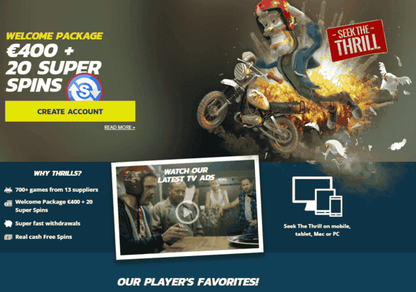 Thrills Screenshot af online casino