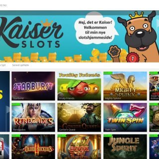 Kaiser Slots startside screenshot