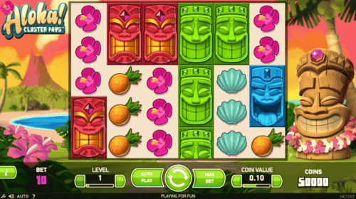 Aloha Casino Spilleautomat Rækker med frugter og mere