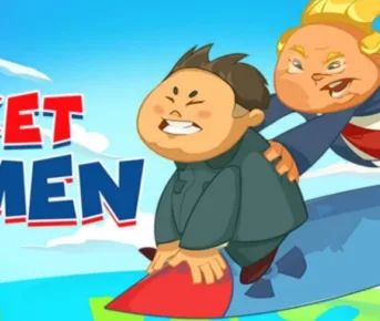 Rocket Men Don og Kim der sammen rider på en raket