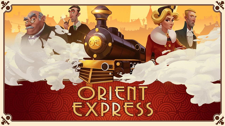 Orient Express spilleautomat logo med tog og symboler