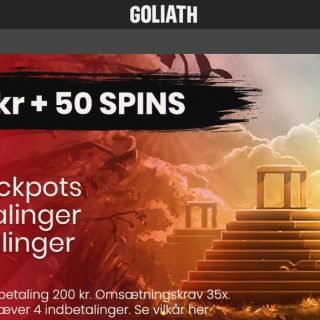 Goliath casino forside med velkomstbonus tilbud