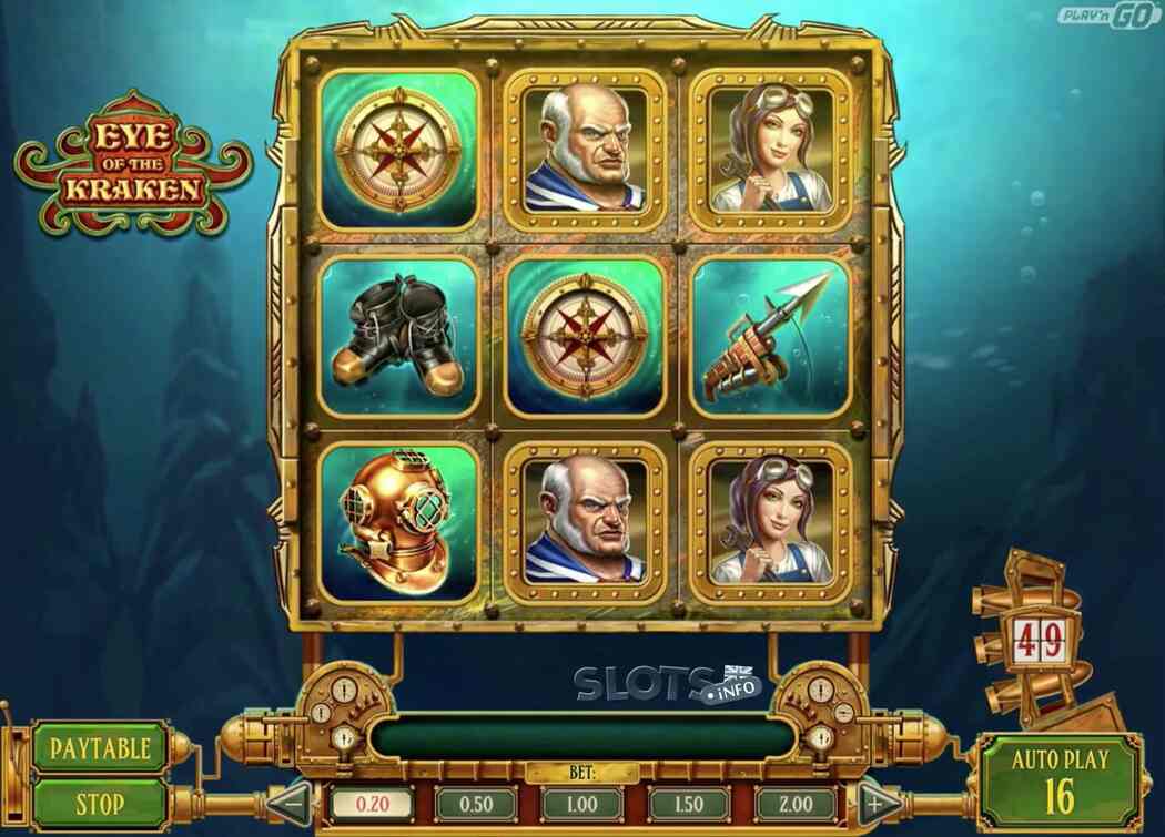 Eye of the Kraken spilleautomat casinosymboler