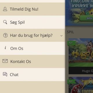 Lanadas casino menu på mobilen