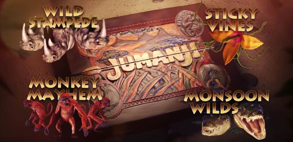Jumanji NetEnt Casino Spillemaskine Bonus Features Bonusfunktioner casinospil