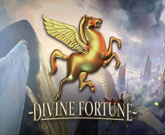 Divine Fortune logo med guld symbol af Pegasus
