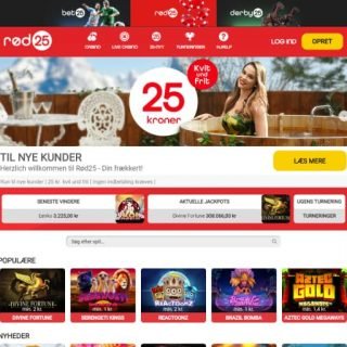 Rød 25 Casino forside