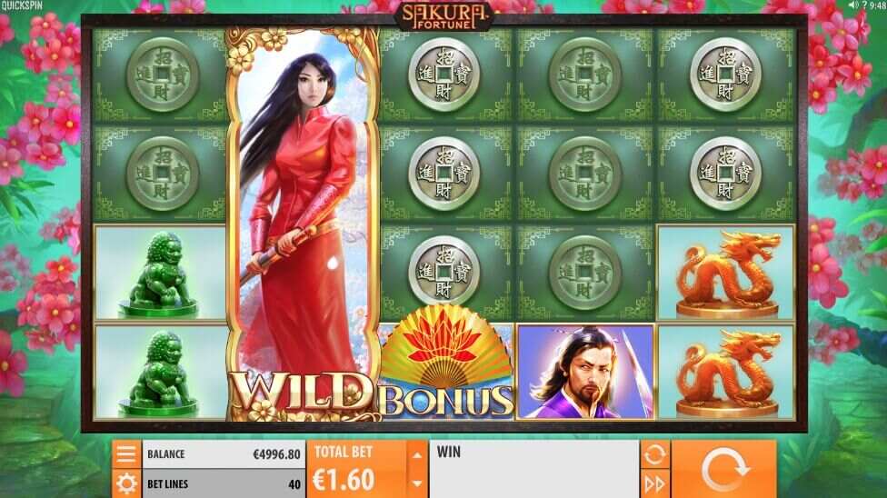 Sakura Fortune Spillautomat slot spil casino spil screenshot af gameplay