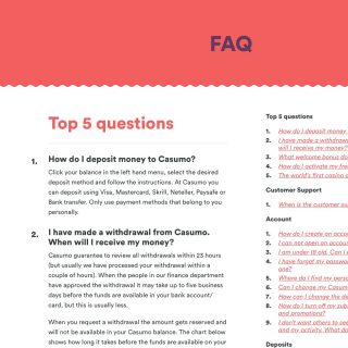Casumo Casino FAQ