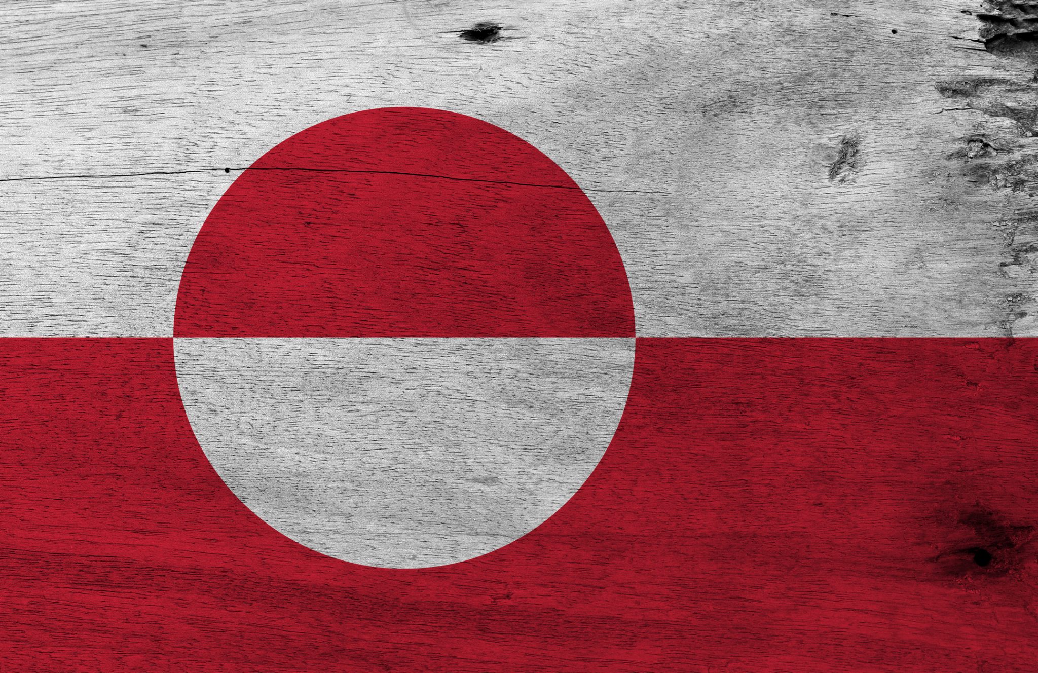Grønlandsk Flag på Trækasse