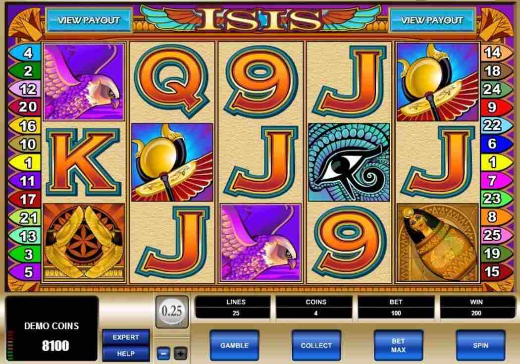 Isis Casinospil screenshot af gameplay med casinosymboler