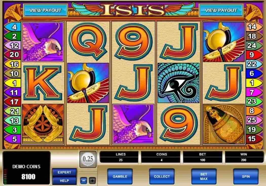 Isis Casinospil screenshot af gameplay med casinosymboler