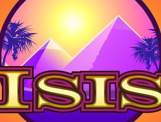 Isis Logo Palmer og Orange Baggrund