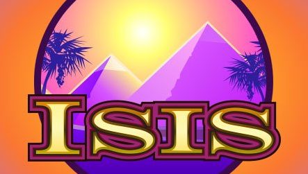 Isis Logo Palmer og Orange Baggrund