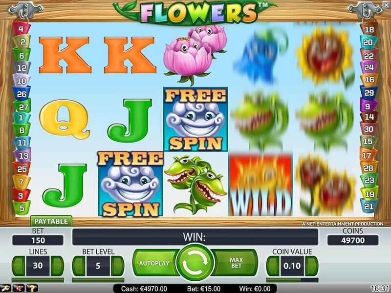 Flowers Screenshot af casino gamplay