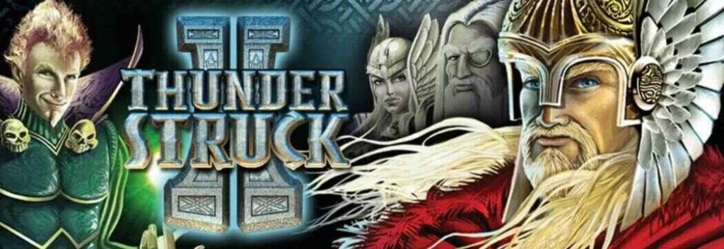 Thunderstruck 2 casinospil banner med to nordiske guder etc.