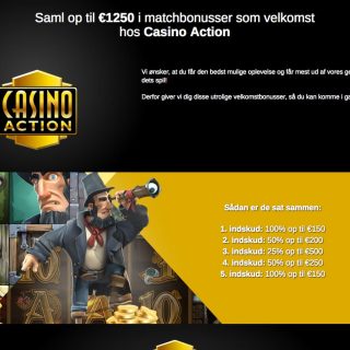Velkomstbonus på Casino Action side