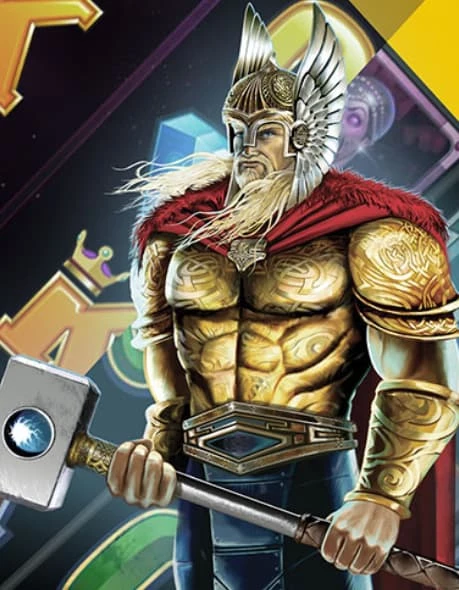 Thor med sin hammer fra Thunderstruck 2