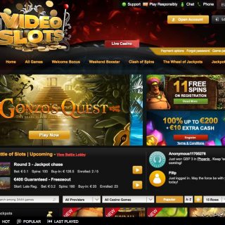 Videoslots Casino forside