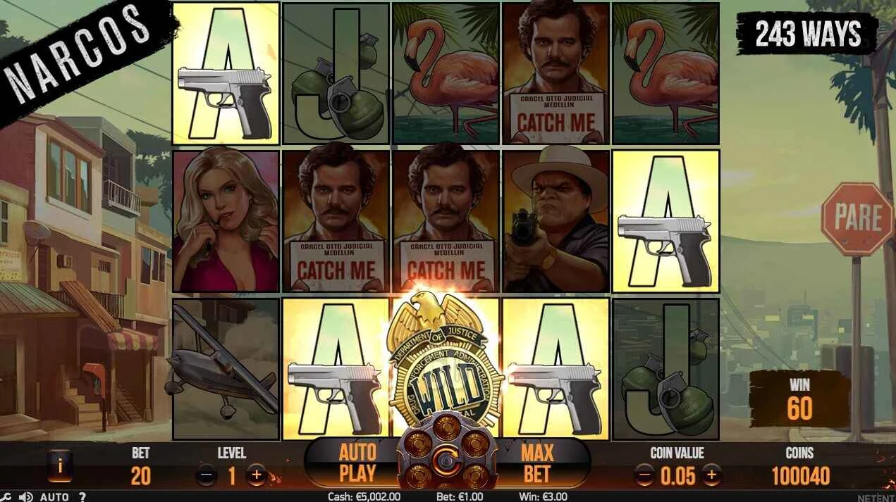 NetEnt Narcos Spilleautomat online casinospil spille anmeldelse