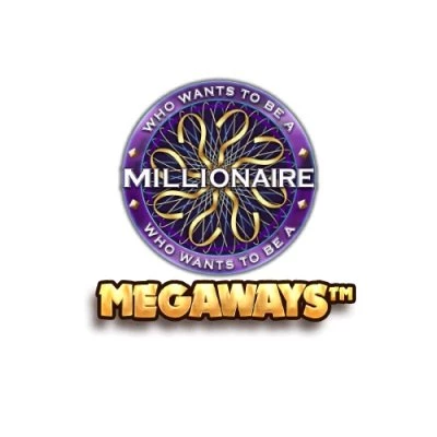 Who Wants to be a Millionaire spilleautomat Logo Megaways og Hvid Baggrund