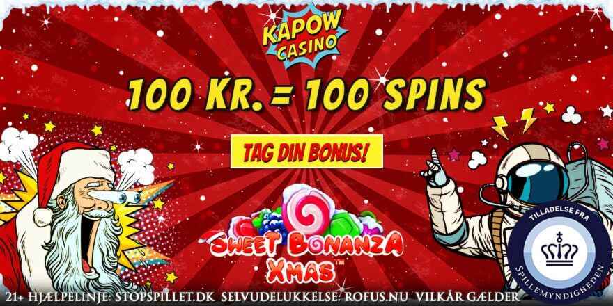 Kapow Casino Sweet Bonanza Xmas Banner