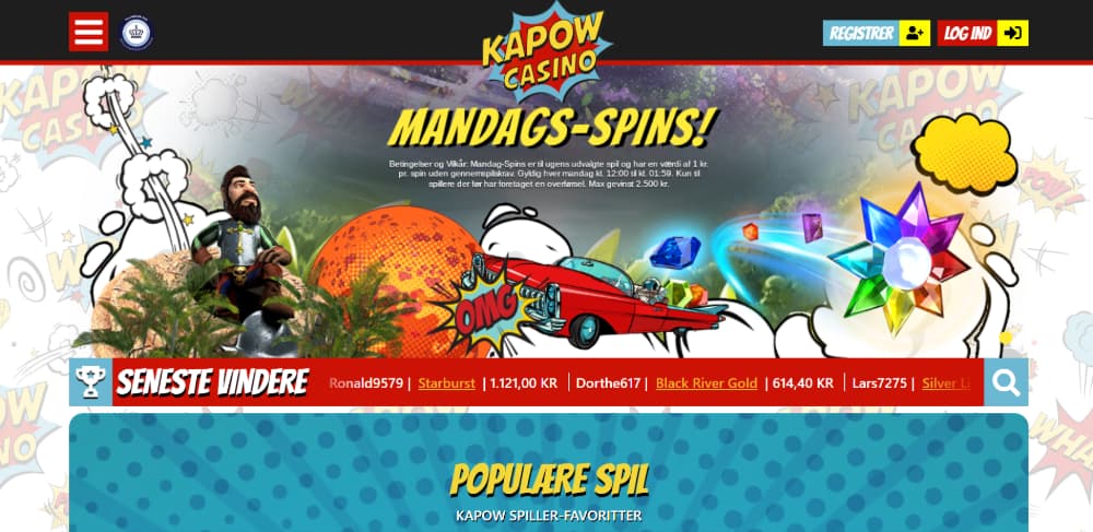 Kapow Casino hjemmeside