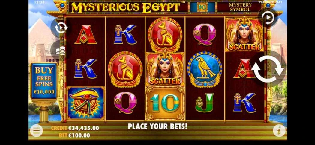 Mysterious Egypt Casinospil Screenshot af gameplay