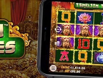 Spil på den nye Temujin Treasures jackpot spilleautomat her