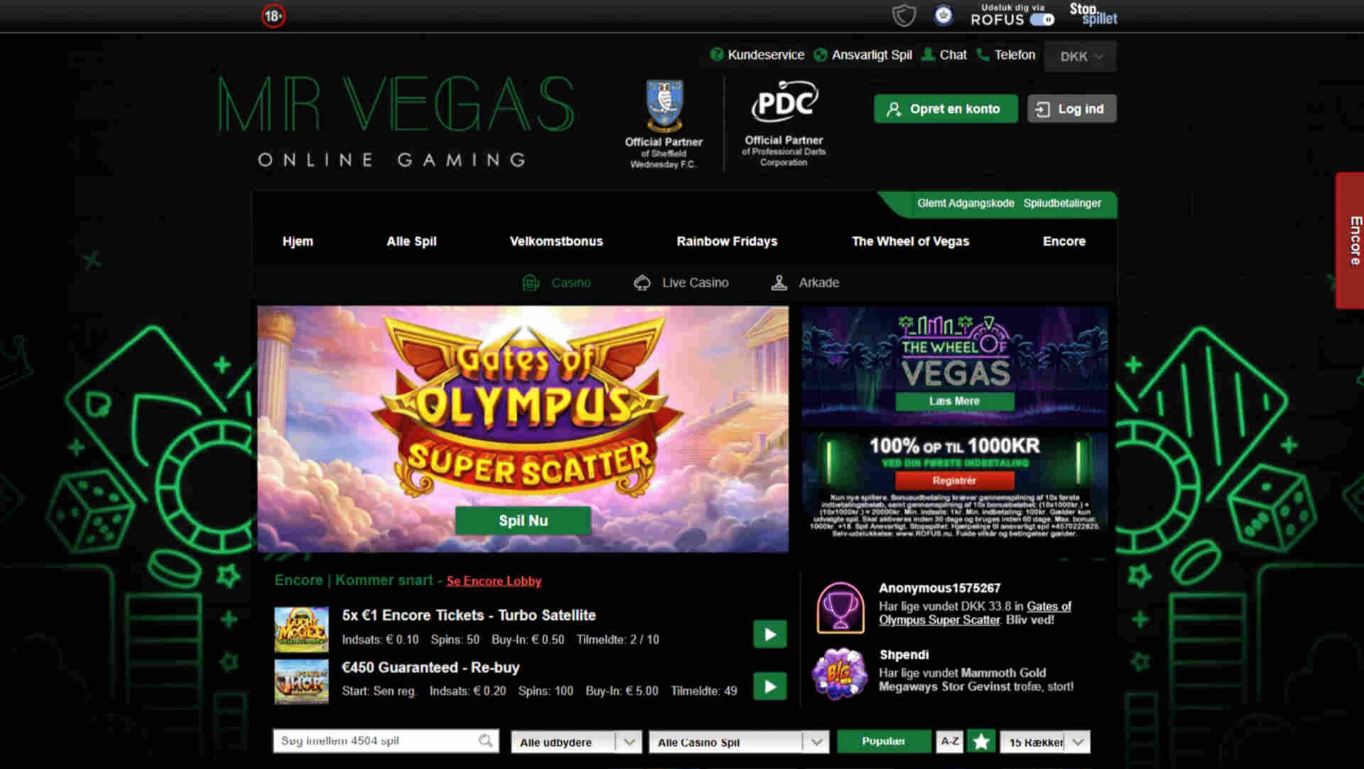 Casino Online DK Casinoanmeldelse af Mr Vegas casino screenshot af online casinoet Mr Green casino med dansk licens