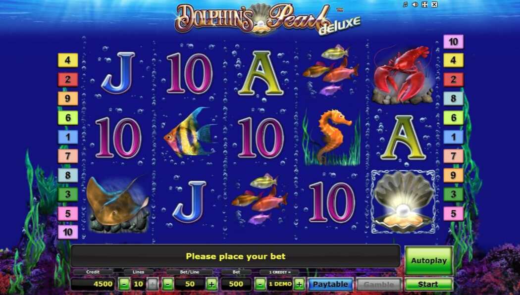 Dolphins Pearls Deluxe Casinospil screenshot af gameplay