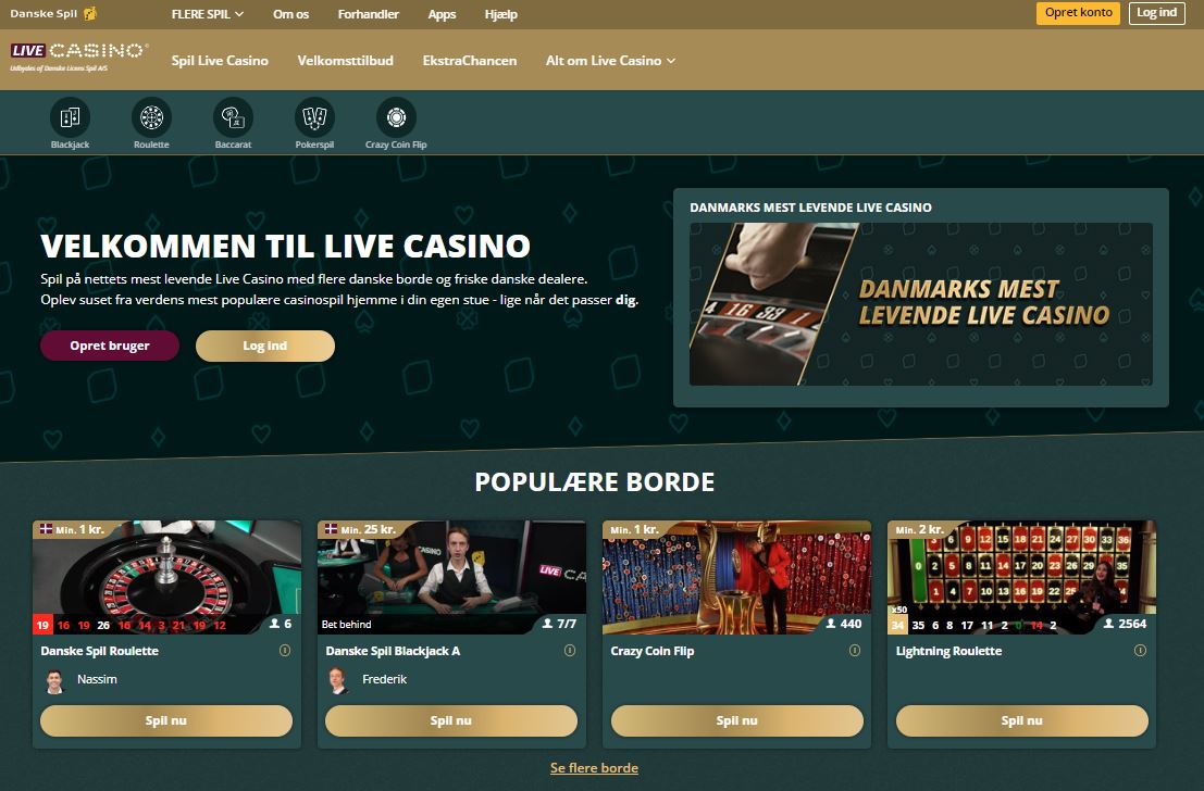 live casino danske spil casino