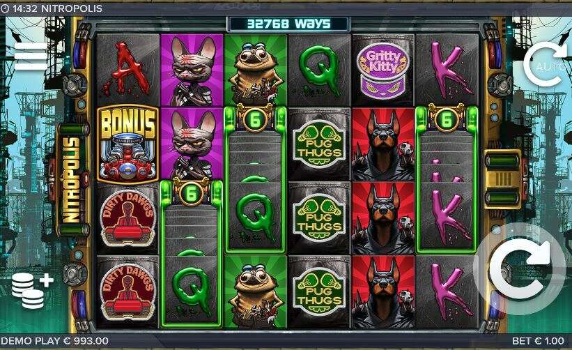 Nitropolis Casino spil screenshot af gameplay