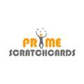 Prime scratch cards logo på hvid baggrund og farverne orange og grå