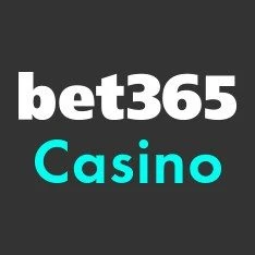 bet365 Casino i hvid og blå farve på grå baggrund