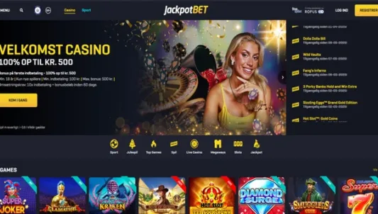 JackpotBET Casino Screenshot af hjemmeside 1
