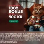 Casinostuen Velkomstbonus Banner på casinostuens casino-side. Screenshot af casinostuens hjemmeside. Rødt tema.