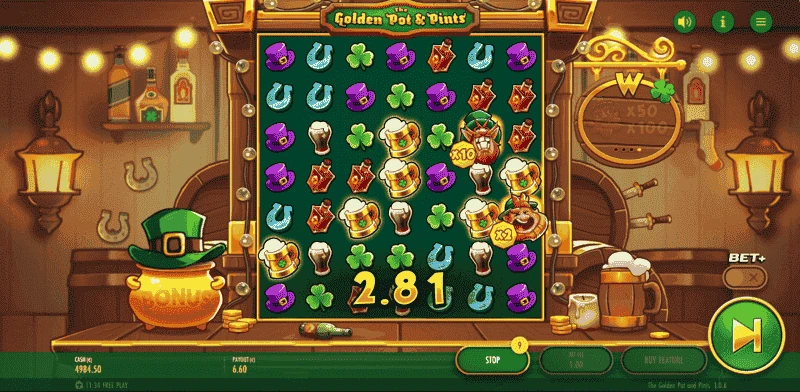 The Golden Pot and Pints Thunderkick Game Screenshot af gameplay