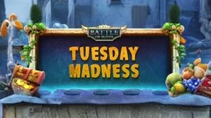 Video Slots Casino Tuesday Madness tekst med elementer fra casino spilleautomater