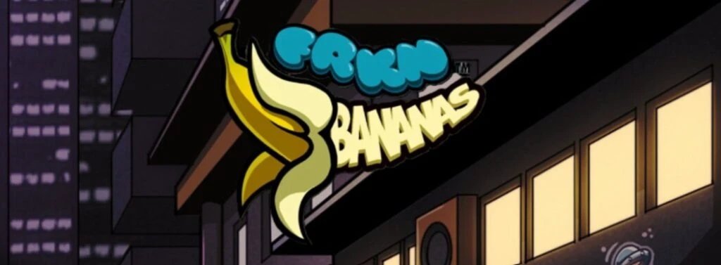 FRKN Bananas Hacksaw Gaming Logo med baggrund