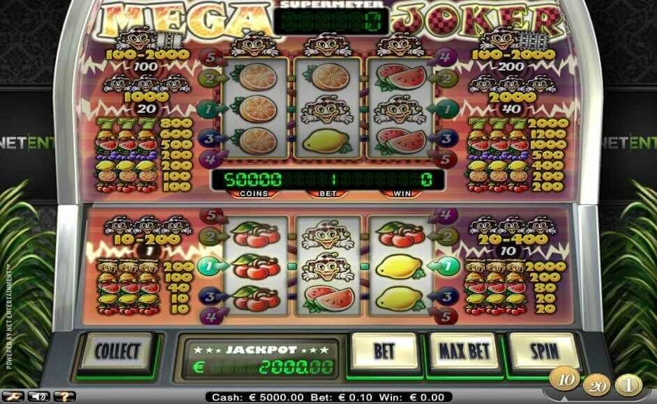 Mega Joker Spilleautomat med høj RTP udbetalingsprocent gameplay