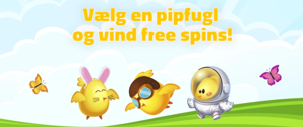 Pip.dk påskekampagne med free spins og kyllinger