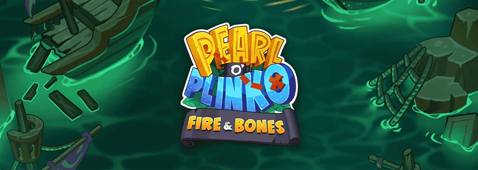 Quickspin Pearl O Plinko Fire and Bones banner med tekst