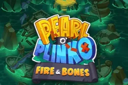 Quickspin spiludvikler af pearl o plinko fire & bones banner med tekst