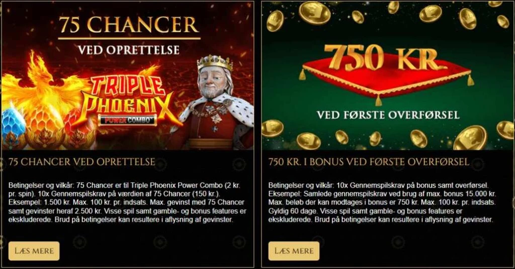 Royal Casino ny velkomstbonus 75 spins til Triple Phoenix Power Combo