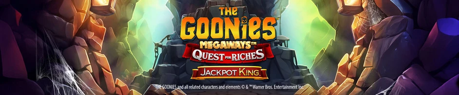 The Goonies Megaways Quest for Riches Jackpot King Blueprint Gaming Banner